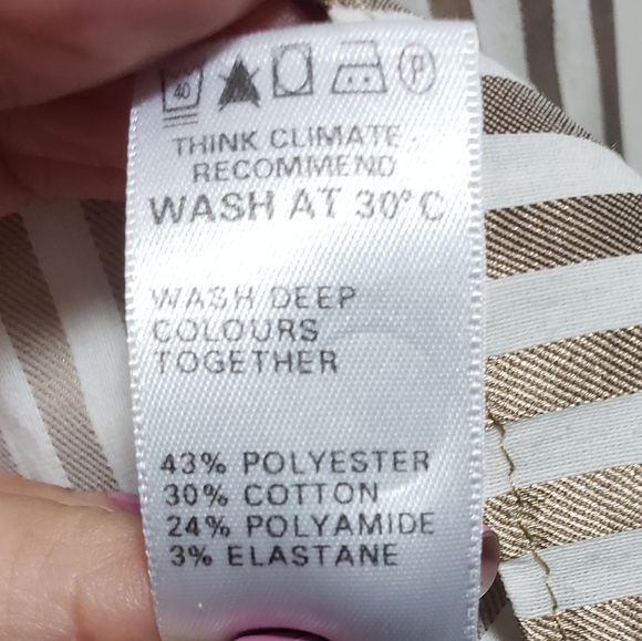 Autograph Marks and Spencer Gold Pinstripe Morrocan Dress Shirt Women's - Picture 8 of 8